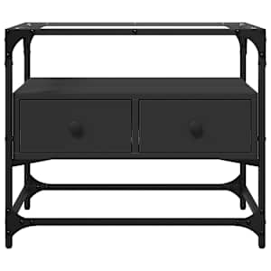 TV skříňka se skleněnou deskou černá 60 x 35 x 51 cm kompozit - obrázek 4