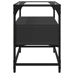 TV skříňka se skleněnou deskou černá 60 x 35 x 51 cm kompozit - obrázek 5