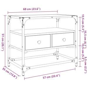 TV skříňka se skleněnou deskou černá 60 x 35 x 51 cm kompozit - obrázek 10
