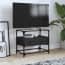  vidaXL fekete szerelt fa TV-szekrény üveglappal 60 x 35 x 51 cm termék 2. képe