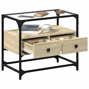 TV skříňka se skleněnou deskou dub sonoma 60x35x51 cm kompozit - obrázek 3
