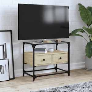TV skříňka se skleněnou deskou dub sonoma 60x35x51 cm kompozit - obrázek 1