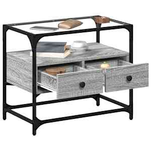 TV skříňka se skleněnou deskou šedá sonoma 60x35x51 cm kompozit - obrázek 3
