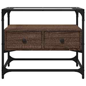TV skříňka se skleněnou deskou hnědý dub 60x35x51 cm kompozit - obrázek 4