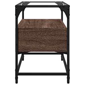 TV skříňka se skleněnou deskou hnědý dub 60x35x51 cm kompozit - obrázek 5