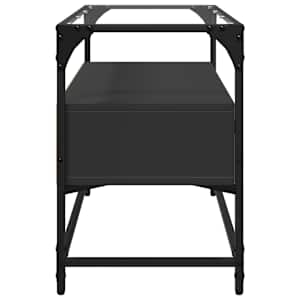 TV skříňka se skleněnou deskou černá 80 x 35 x 51 cm kompozit - obrázek 5