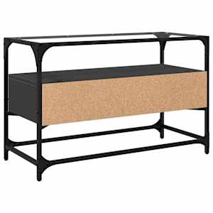 TV skříňka se skleněnou deskou černá 80 x 35 x 51 cm kompozit - obrázek 6