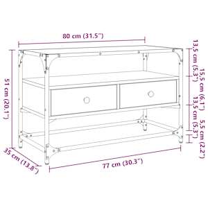 TV skříňka se skleněnou deskou černá 80 x 35 x 51 cm kompozit - obrázek 10