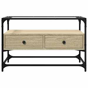 TV skříňka se skleněnou deskou dub sonoma 80x35x51 cm kompozit - obrázek 4