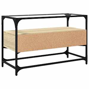TV skříňka se skleněnou deskou dub sonoma 80x35x51 cm kompozit - obrázek 6