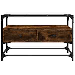 TV skříňka se skleněnou deskou kouřový dub 80x35x51 cm kompozit - obrázek 4