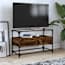  vidaXL füstös tölgy szerelt fa TV-szekrény üveglappal 80 x 35 x 51 cm termék 2. képe