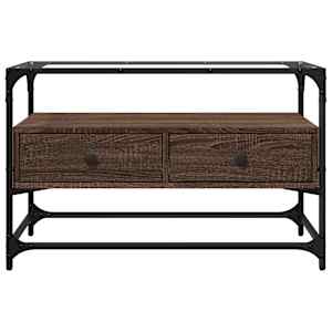 TV skříňka se skleněnou deskou kouřový dub 80x35x51 cm kompozit - obrázek 4