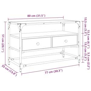 TV skříňka se skleněnou deskou kouřový dub 80x35x51 cm kompozit - obrázek 10
