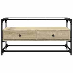 TV skříňka se skleněnou deskou dub sonoma 98x35x51 cm kompozit - obrázek 4