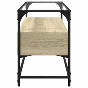 TV skříňka se skleněnou deskou dub sonoma 98x35x51 cm kompozit - obrázek 5
