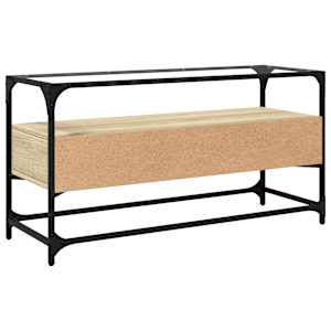 TV skříňka se skleněnou deskou dub sonoma 98x35x51 cm kompozit - obrázek 6