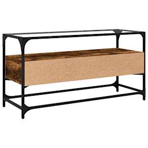 TV skříňka se skleněnou deskou kouřový dub 98x35x51 cm kompozit - obrázek 6