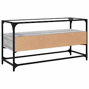 TV skříňka se skleněnou deskou šedá sonoma 98x35x51 cm kompozit - obrázek 6