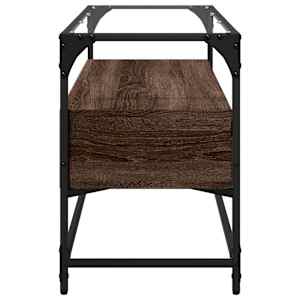 TV skříňka se skleněnou deskou hnědý dub 98x35x51 cm kompozit - obrázek 5
