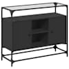 vidaXL klaasplaadiga puhvetkapp, must, 98x35x81 cm, tehispuit