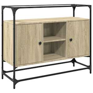Příborník se skleněnou deskou dub sonoma 98x35x81 cm kompozit - obrázek 2