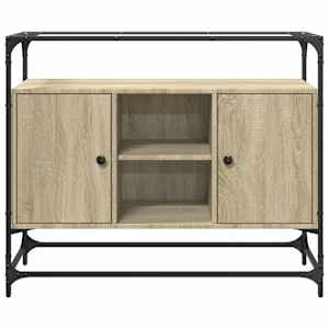 Příborník se skleněnou deskou dub sonoma 98x35x81 cm kompozit - obrázek 4