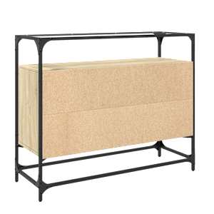 Příborník se skleněnou deskou dub sonoma 98x35x81 cm kompozit - obrázek 6