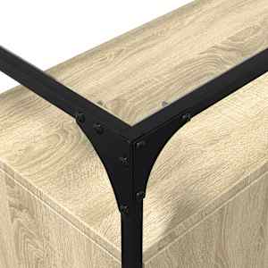 Příborník se skleněnou deskou dub sonoma 98x35x81 cm kompozit - obrázek 7