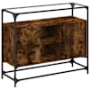 vidaXL klaasplaadiga puhvetkapp suitsutatud tamm 98x35x51 cm tehispuit