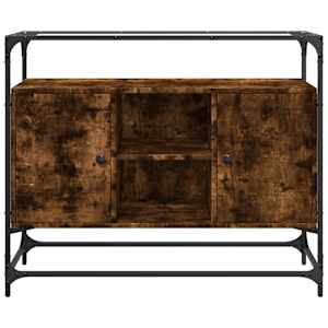 Příborník se skleněnou deskou kouřový dub 98x35x81 cm kompozit - obrázek 4
