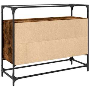 Příborník se skleněnou deskou kouřový dub 98x35x81 cm kompozit - obrázek 6