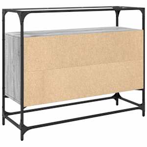 Příborník se skleněnou deskou šedá sonoma 98x35x81 cm kompozit - obrázek 6