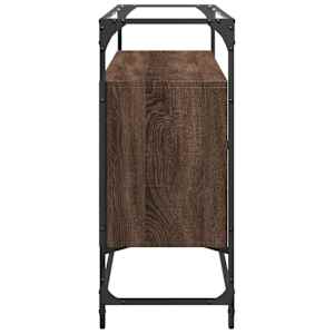 Příborník se skleněnou deskou hnědý dub 98x35x81 cm kompozit - obrázek 5