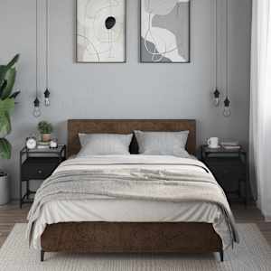 Nočna omarica 2 kosa črna 40x40x55 cm inženirski les