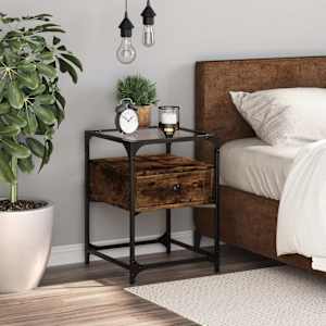 Nočna omarica dimljeni hrast 40x40x55 cm inženirski les