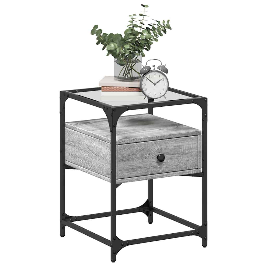 vidaXL Nachtkastjes 40x40x55 cm bewerkt hout grijs sonoma afbeelding