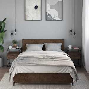 Nočna omarica 2 kosa rjav hrast 40x40x55 cm inženirski les