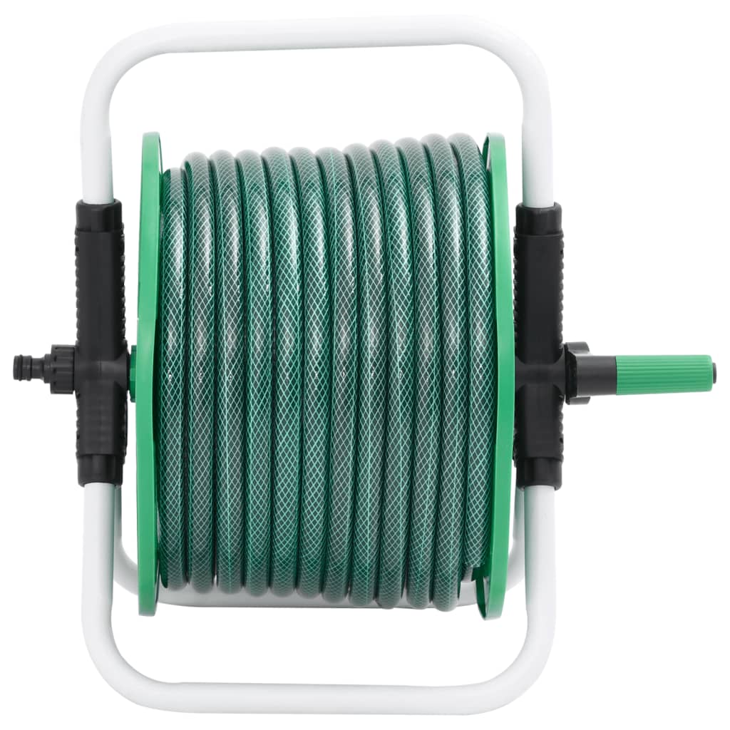 vidaXL Tambur pentru furtun autonom, verde, cu furtun PVC de 50 m