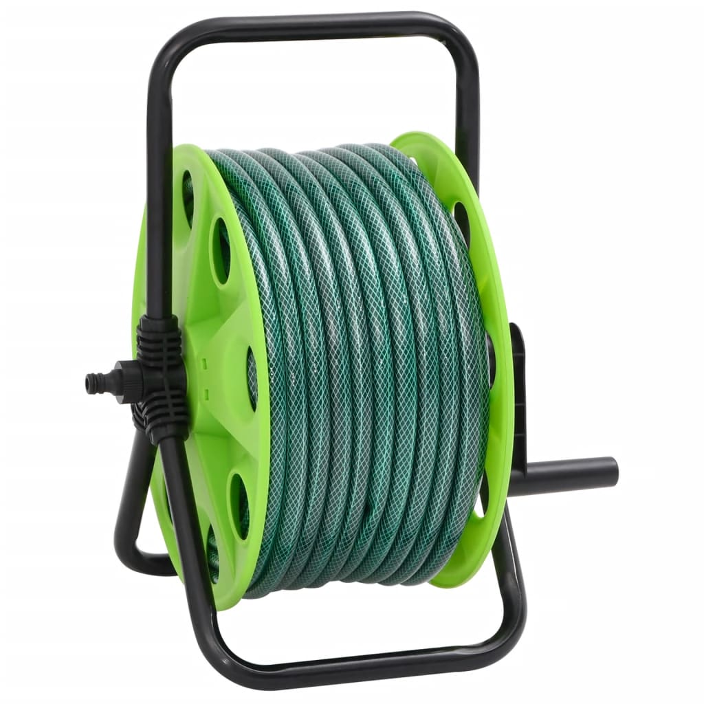 vidaXL Tambur furtun autonom verde set racorduri furtun 0,75