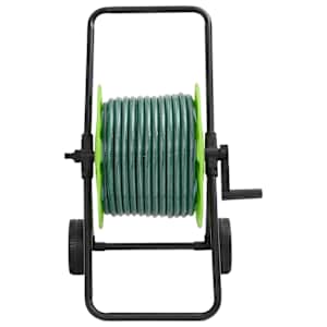 vidaXL Carrello Avvolgitubo Verde con Set Raccordi Tubo 0,5" 50 m PVC