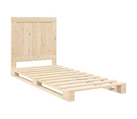 vidaXL Massivholzbett mit Kopfteil 90x200 cm Kiefer