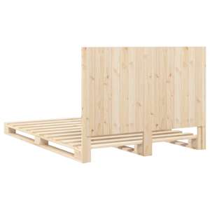 Rám postele s čelem bílý 140 x 200 cm masivní borové dřevo - obrázek 9