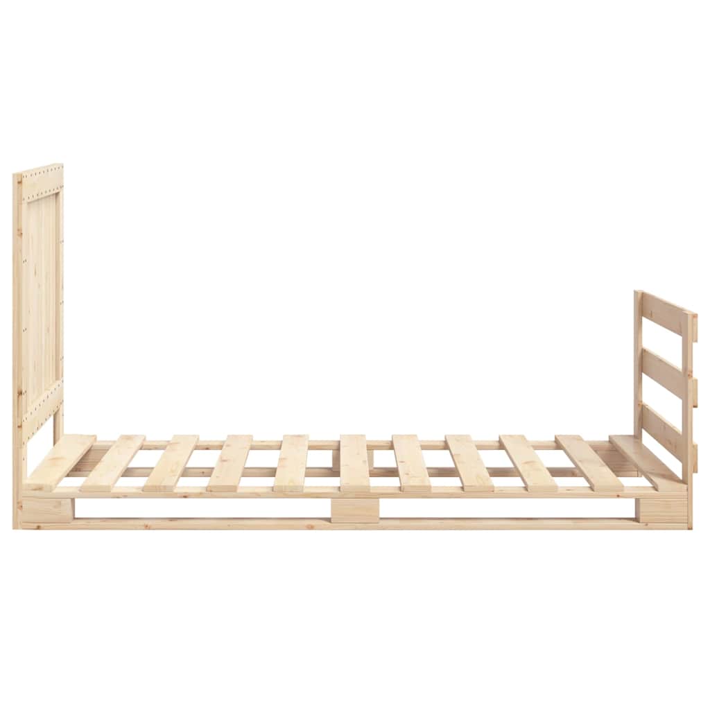 vidaXL Giroletto con Testiera Bianco 140x190 cm in Legno Massello Pino