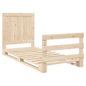 Rám postele s čelem 90 x 200 cm masivní borové dřevo - obrázek 3
