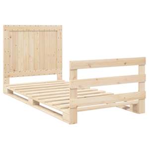 Rám postele s čelem 100 x 200 cm masivní borové dřevo - obrázek 3