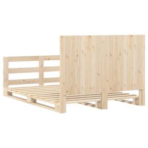 Rám postele s čelem bílý 140 x 200 cm masivní borové dřevo - obrázek 9