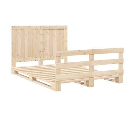 vidaXL Cadru de pat cu tăblie, 160x200 cm, lemn masiv de pin