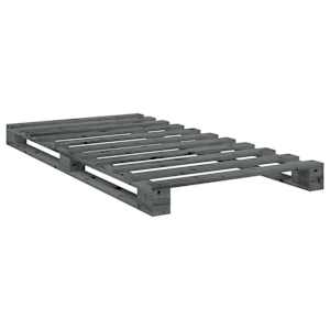 Rám postele s čelem šedý 100 x 200 cm masivní borové dřevo - obrázek 7