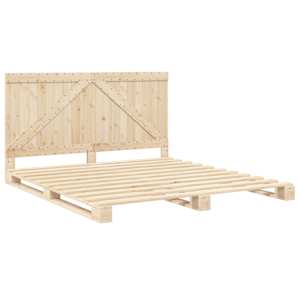 Rám postele s čelem 200 x 200 cm masivní borové dřevo - obrázek 3